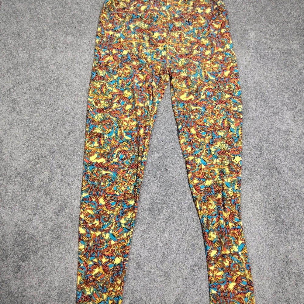 LuLaRoe Leggings Womens TC Bright Floral Print Tall Curvy Buttery Plus Unicorn